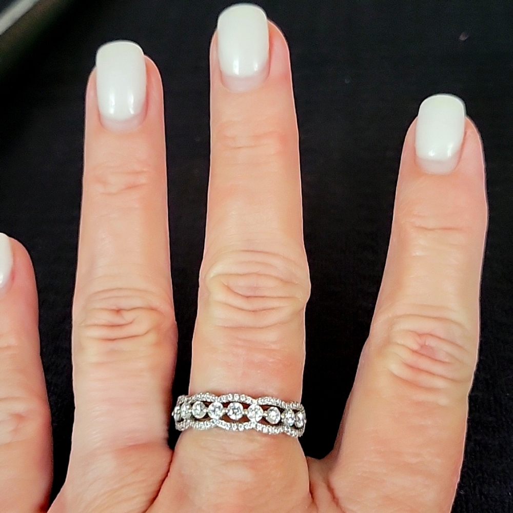 .925 Sterling silver, half eternity band